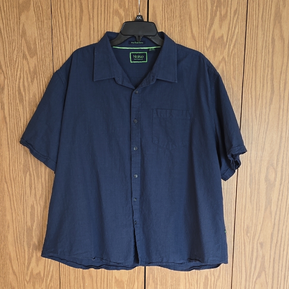 Men's Navy Casual Button-Down Shirt